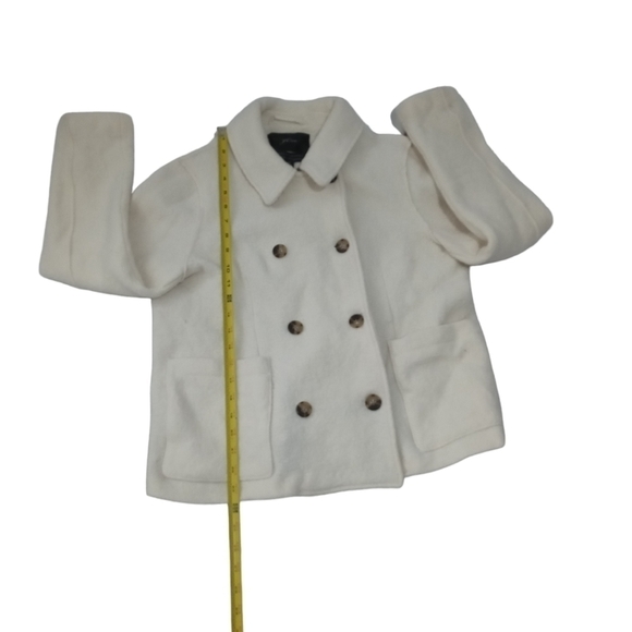 J Crew Women’s Wool Ivory Stadium Double Breasted Patch Pocket PeaCoat SZ 14 - Picture 8 of 9